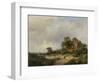 Landscape with the Ruins of Brederode Castle in Santpoort-Andreas Schelfhout-Framed Art Print