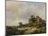 Landscape with the Ruins of Brederode Castle in Santpoort-Andreas Schelfhout-Mounted Art Print