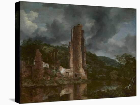 Landscape with the Ruins of the Castle of Egmond, 1650-55-Jacob van Ruisdael-Stretched Canvas