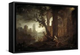 Landscape with the Temptation of Saint Anthony-Claude Lorraine-Framed Stretched Canvas