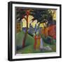 Landscape with Three Girls, 1911-Auguste Macke-Framed Giclee Print