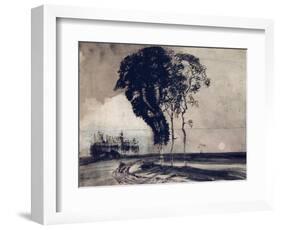 Landscape with Three Trees, 1850-Victor Hugo-Framed Giclee Print