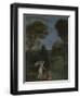 Landscape with Tobias Laying Hold of the Fish, C. 1612-Domenichino-Framed Giclee Print