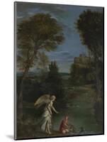 Landscape with Tobias Laying Hold of the Fish, C. 1612-Domenichino-Mounted Giclee Print