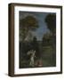 Landscape with Tobias Laying Hold of the Fish, C. 1612-Domenichino-Framed Giclee Print