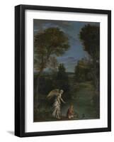 Landscape with Tobias Laying Hold of the Fish, C. 1612-Domenichino-Framed Giclee Print