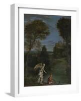 Landscape with Tobias Laying Hold of the Fish, C. 1612-Domenichino-Framed Giclee Print