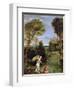 Landscape with Tobias Laying Hold of the Fish, circa 1615-Domenichino-Framed Giclee Print