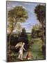 Landscape with Tobias Laying Hold of the Fish, circa 1615-Domenichino-Mounted Giclee Print