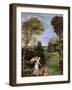 Landscape with Tobias Laying Hold of the Fish, circa 1615-Domenichino-Framed Giclee Print