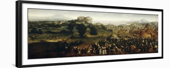 Landscape with Tournament and Hunters, 1519-20-Jan van Scorel-Framed Giclee Print