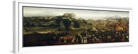 Landscape with Tournament and Hunters, 1519-20-Jan van Scorel-Framed Giclee Print