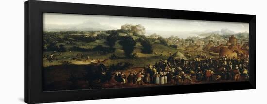 Landscape with Tournament and Hunters, 1519-20-Jan van Scorel-Framed Giclee Print