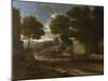 Landscape with Travellers Resting, Ca 1638-Nicolas Poussin-Mounted Giclee Print