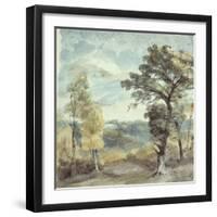 Landscape with Trees and a Distant Mansion-John Constable-Framed Giclee Print