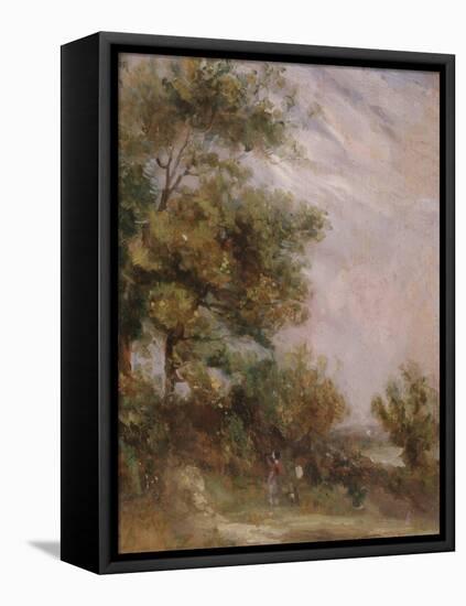 Landscape with Trees and Figures-Thomas Churchyard-Framed Stretched Canvas