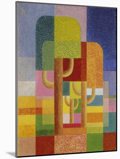 Landscape with Trees, C. 1932-Heinrich Hoerle-Mounted Giclee Print