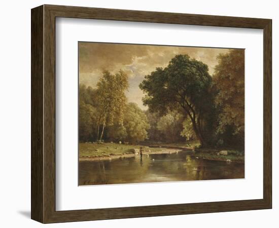 Landscape with Trout Stream, 1857-George Inness-Framed Giclee Print