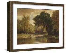 Landscape with Trout Stream, 1857-George Inness-Framed Giclee Print