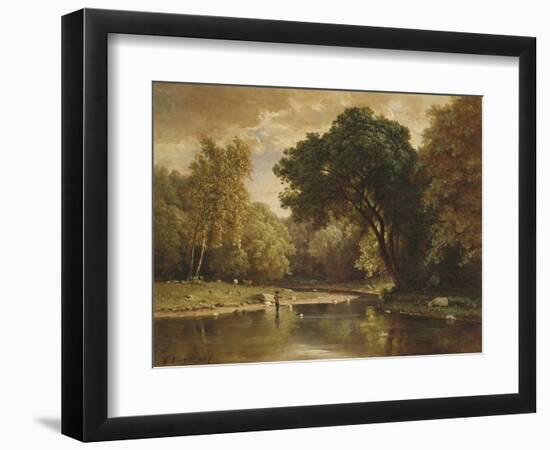 Landscape with Trout Stream, 1857-George Inness-Framed Premium Giclee Print