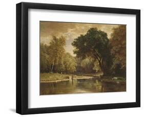 Landscape with Trout Stream, 1857-George Inness-Framed Premium Giclee Print