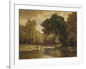 Landscape with Trout Stream, 1857-George Inness-Framed Giclee Print