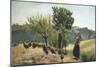 Landscape with Turkey Herd, 1875-1880-Antonio Berti-Mounted Giclee Print