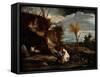 Landscape with Two Carthusian Monks-Pier Francesco Mola-Framed Stretched Canvas