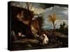 Landscape with Two Carthusian Monks-Pier Francesco Mola-Stretched Canvas