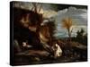 Landscape with Two Carthusian Monks-Pier Francesco Mola-Stretched Canvas