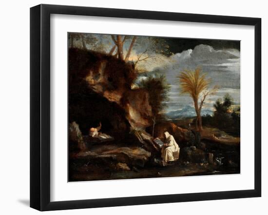 Landscape with Two Carthusian Monks-Pier Francesco Mola-Framed Giclee Print