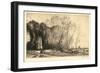 Landscape with Two Figures (Etching)-Auguste Lepere-Framed Giclee Print