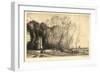 Landscape with Two Figures (Etching)-Auguste Lepere-Framed Giclee Print