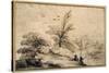 Landscape with Two Fishermen Resting-Guercino (Giovanni Francesco Barbieri)-Stretched Canvas