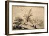 Landscape with Two Fishermen Resting-Guercino (Giovanni Francesco Barbieri)-Framed Giclee Print