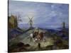 Landscape with Two Windmills, 1612-Jan Brueghel the Elder-Stretched Canvas