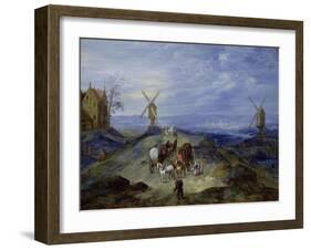 Landscape with Two Windmills, 1612-Jan Brueghel the Elder-Framed Giclee Print