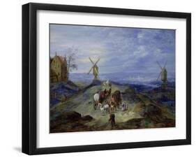 Landscape with Two Windmills, 1612-Jan Brueghel the Elder-Framed Giclee Print