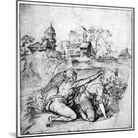 Landscape with Two Youths, C1510-Titian (Tiziano Vecelli)-Mounted Giclee Print