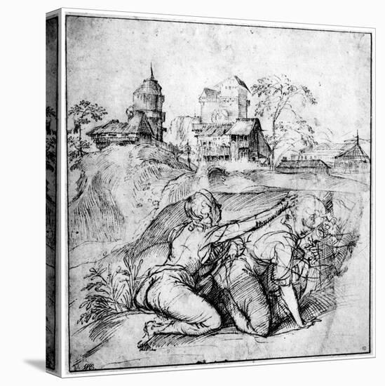 Landscape with Two Youths, C1510-Titian (Tiziano Vecelli)-Stretched Canvas