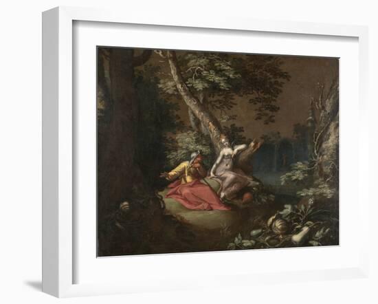 Landscape with Vertumnus and Pomona, c.1595-1600-Abraham Bloemaert-Framed Giclee Print