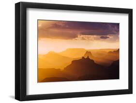 Landscape with view of Grand Canyon at sunset, Lupan Point, Arizona, USA-Panoramic Images-Framed Photographic Print