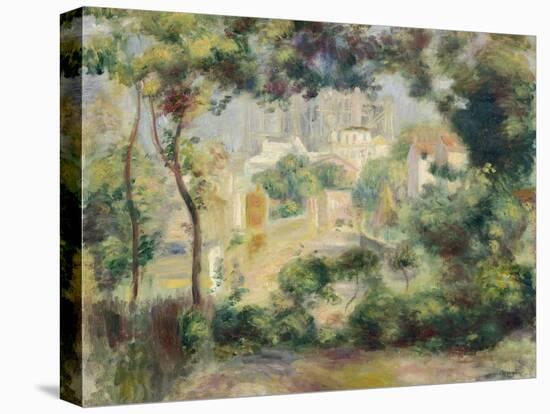 Landscape with View of the Newly Built Sacre-Coeur, about 1896-Pierre-Auguste Renoir-Stretched Canvas