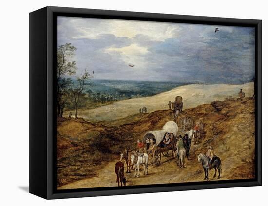 Landscape with Wagons, 1603-Jan Brueghel the Elder-Framed Stretched Canvas