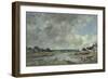 Landscape with Washerwomen, 1873 (Oil on Canvas)-Eugene Louis Boudin-Framed Giclee Print