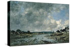 Landscape With Washerwomen-Eugène Boudin-Stretched Canvas