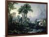 Landscape with Water Mill, 1743-Francois Boucher-Framed Giclee Print