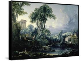 Landscape with Water Mill, 1743-Francois Boucher-Framed Stretched Canvas