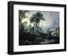 Landscape with Water Mill, 1743-Francois Boucher-Framed Giclee Print