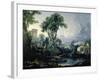 Landscape with Water Mill, 1743-Francois Boucher-Framed Giclee Print